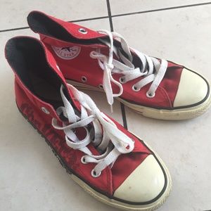 Converse All Star Red Logo print high top